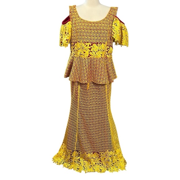 Vibrant African Ankara Style Lace Top & Skirt Set approximate size XL-XXL - Picture 17 of 17